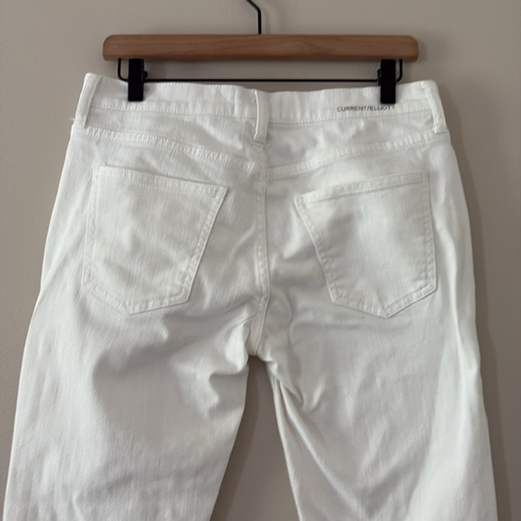 Current/Elliott Straight Leg Denim Jeans White Zip Fly Stretch Size 27 - Picture 7 of 13